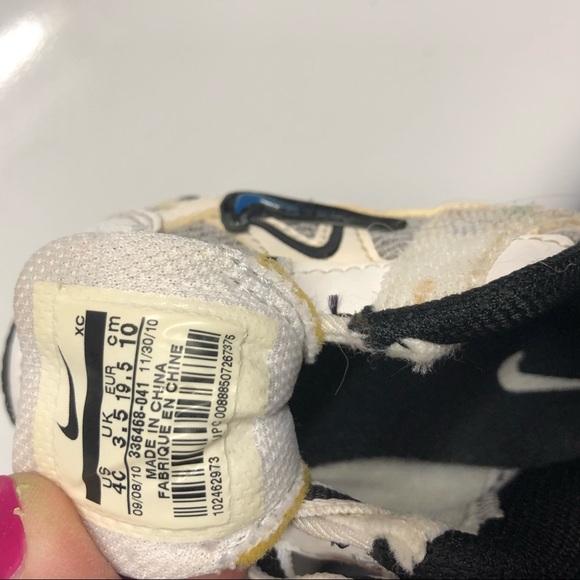 Nike T-Run 2 white black silver infant sneaker 4C - Picture 5 of 5